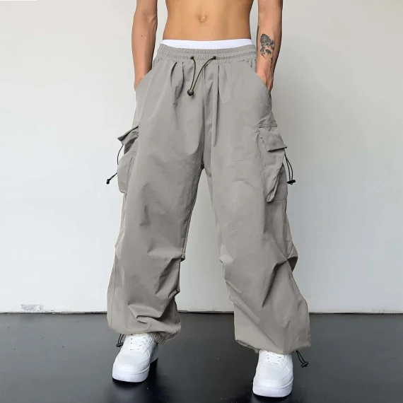 Oversized Cargo Pants with Woven Pockets 3 | PricZone