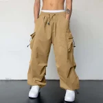 Oversized Cargo Pants with Woven Pockets 4 | PricZone