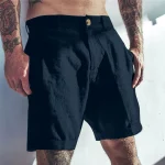 Linen Short Boardshorts Slim Fit Elastic Waist Beach Shorts 3 | PricZone