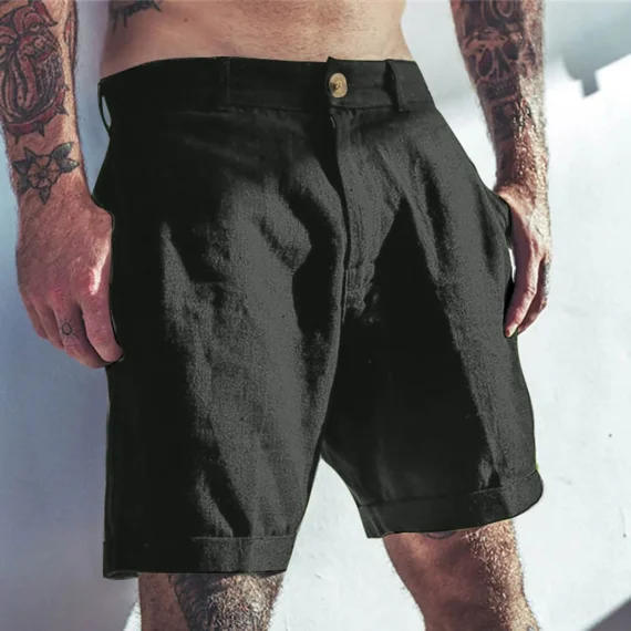 Linen Short Boardshorts Slim Fit Elastic Waist Beach Shorts 5 | PricZone