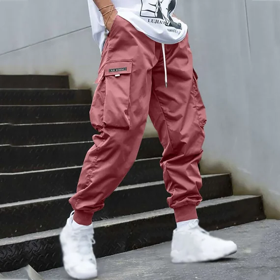 Men Cargo Pants Streetwear Elastic Waist Jogger Sweatpants Hip Hop Sport Pants Mens Clothing Drawstring Pockets Trousers 3 | PricZone