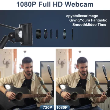 HD Webcam with Mic for Video Calls & Streaming 1080P 2