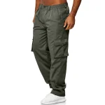 Baggy Cargo Pants with Solid Color Pockets 1 | PricZone