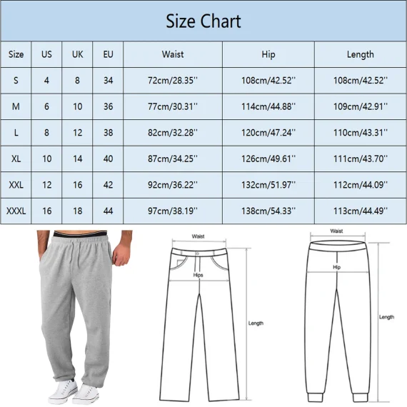 Baggy Sweatpants for Men Elastic Waist Joggers 3 | PricZone