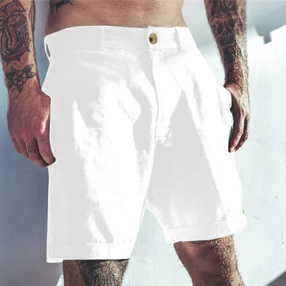 Linen Short Boardshorts Slim Fit Elastic Waist Beach Shorts 1 | PricZone