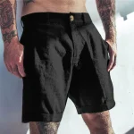 Linen Short Boardshorts Slim Fit Elastic Waist Beach Shorts 2 | PricZone