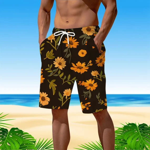 Long Swim Trunks Big and Tall 3D Printed Shorts 4 | PricZone