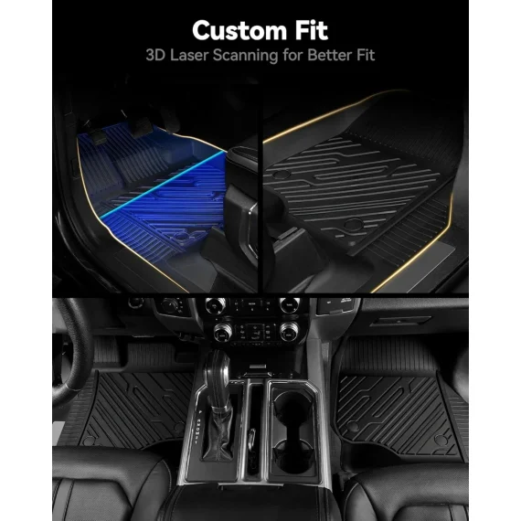 3W TPE Floor Mats for Ford F150 SuperCrew Cab 2015 2024 3 | PricZone