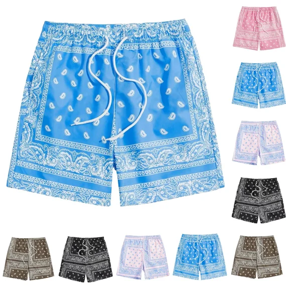 Boho Paisley Beach Shorts with Drawstring Waist 6 | PricZone