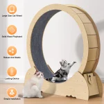 46 Inch Large Cat Exercise Wheel with Carpeted Runway 5 | PricZone