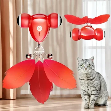 Interactive Red KitiFish Cat Toy with USB Charging 1 | PricZone