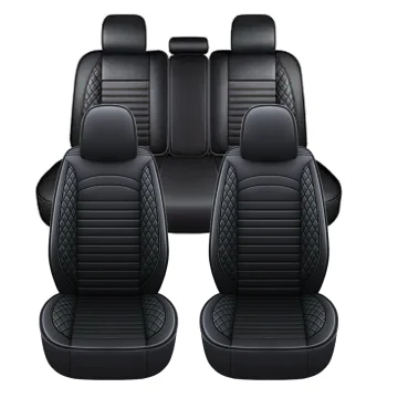 11Pcs 5-Seats Car Seat Covers Full Set Leather 2