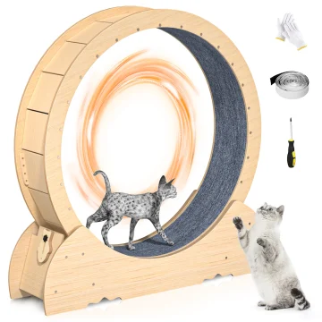 46 Inch Large Cat Exercise Wheel with Carpeted Runway 1 | PricZone