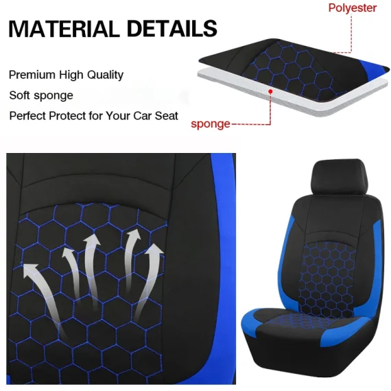 Football Pattern Universal Car Seat Cover Airbag Compatible 5 | PricZone