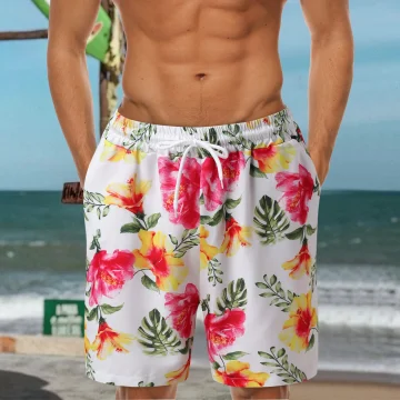 Wide Printed Casual Beach Shorts with Pockets 2