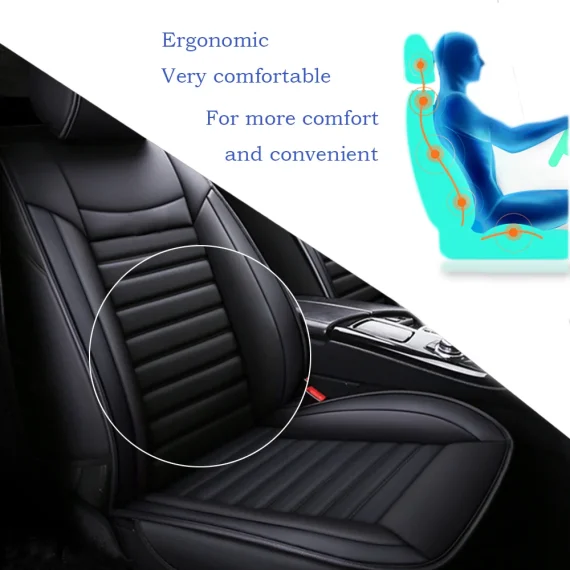 Universal Black Waterproof Leather Car Seat Cushions 5 | PricZone