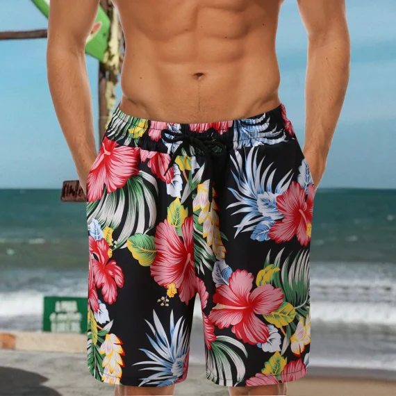 Wide Printed Casual Beach Shorts with Pockets 1 | PricZone