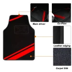 4pc Universal Car Floor Mats Set Red Front Rear 3 | PricZone