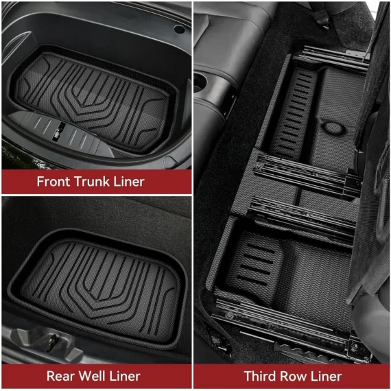 9PCS Tesla Model Y Floor Mats 7 Seater All Weather Full Set 5 | PricZone