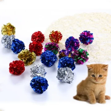 Colorful Crinkle Mylar Balls Cat Toys - Fun Play 2