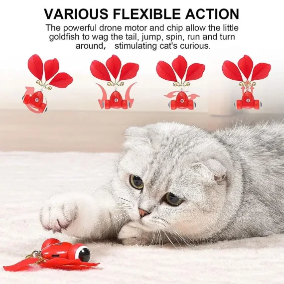 Interactive Red KitiFish Cat Toy with USB Charging 2 | PricZone