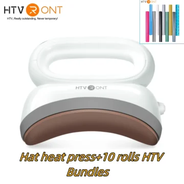 HTVRONT Hat Heat Press Machine with 10 Rolls HTV Vinyl 1