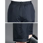 Thickened Down Mens Trousers Winter Windproof Warm Straight Cotton Wadded Pants Elastic Waist Fleece lined Outside Clothing 5 | PricZone