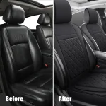 Black Leather Car Seat Covers for Cars SUVs Trucks 2 | PricZone