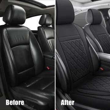 Black Leather Car Seat Covers for Cars SUVs & Trucks 2