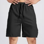 Athletic Swimming Trunks Black Solid Color 1 | PricZone