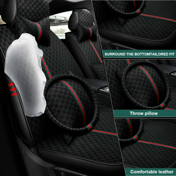 Universal PU Leather Car Seat Covers 5 Seats Anti Scratch 2 | PricZone