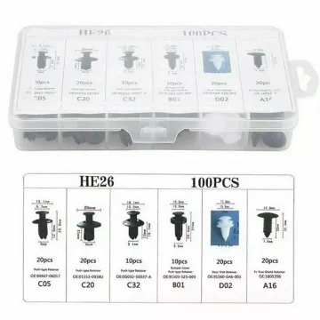 Car Clips 100pcs Fastener Kit with Rivets and Retainers 2