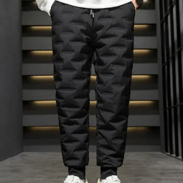 White Duck Down Jogger Pants Thermal Trousers 1