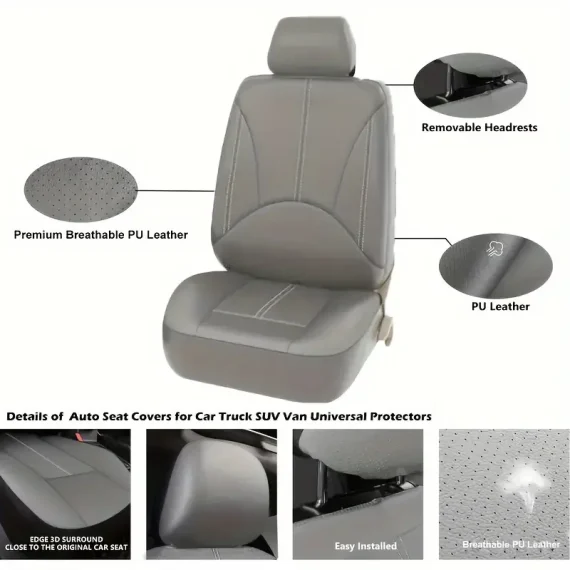 9pcs Universal PU Leather Car Seat Cover Set 4 | PricZone