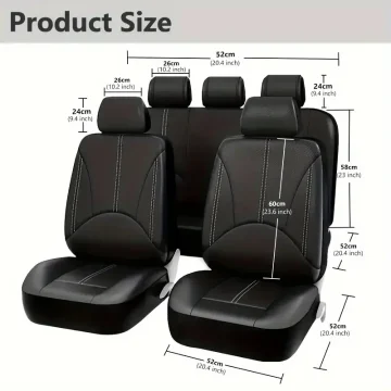 9pcs Universal PU Leather Car Seat Cover Set 2