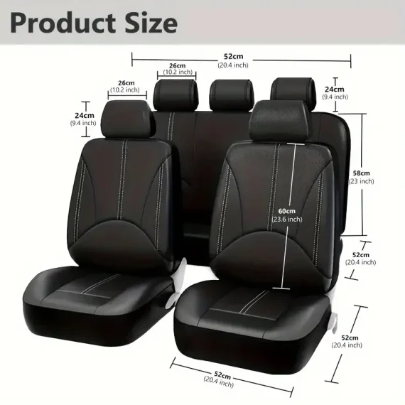 9pcs Universal PU Leather Car Seat Cover Set 2 | PricZone