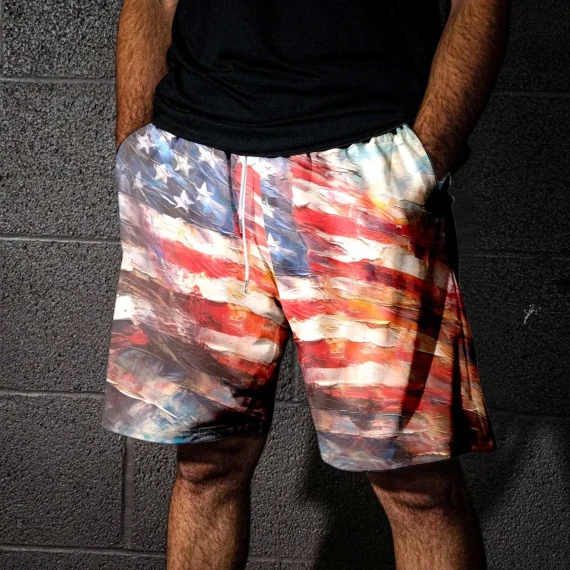 USA Flag Graphic Board Shorts 3D Printed Swim Trunks 4 | PricZone