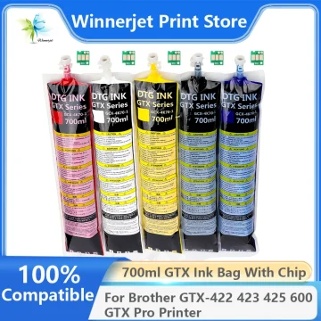 700ml DTG Textile White Ink Bag with Chip for Brother GTX Printers 1