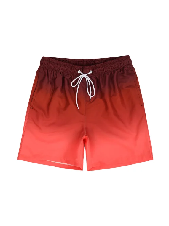 Gradient Colored Drawstring Quick Dry Beach Shorts 1 | PricZone