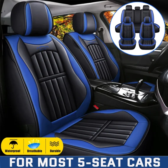 Universal 5 Seat PU Leather Car Seat Covers Full Set 1 | PricZone