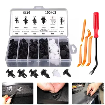 Car Clips 100pcs Fastener Kit with Rivets and Retainers 1 | PricZone