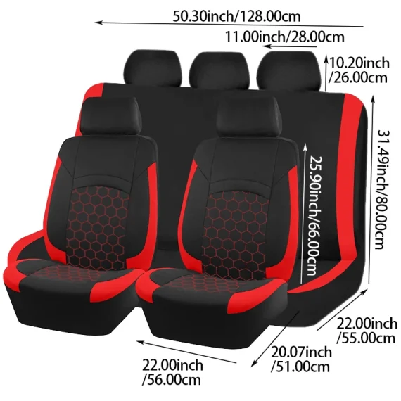 Football Pattern Universal Car Seat Cover Airbag Compatible 6 | PricZone