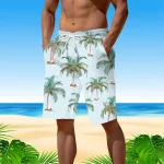 Long Swim Trunks Big and Tall 3D Printed Shorts 2 | PricZone