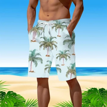 Long Swim Trunks Big and Tall 3D Printed Shorts 2