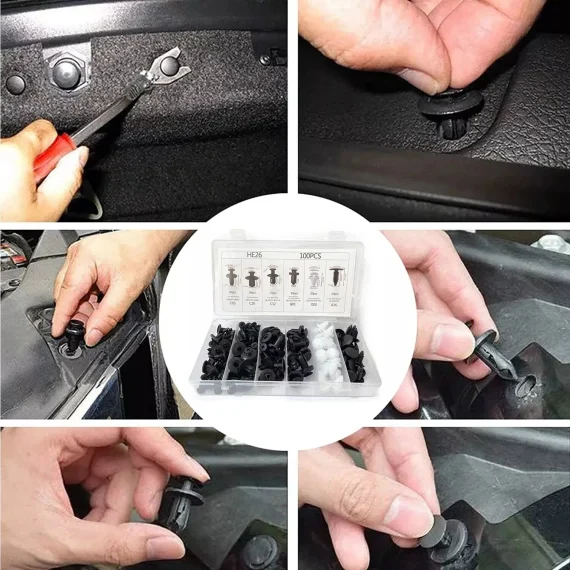 Car Clips 100pcs Fastener Kit with Rivets and Retainers 4 | PricZone