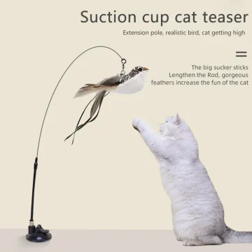 Feather Bird Interactive Cat Toy with Suction Cup 2 | PricZone