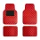 Universal Diamond Pattern Red Leather Car Floor Mats