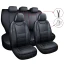 Universal 5-Seater Car Seat Cover Black Waterproof Leather