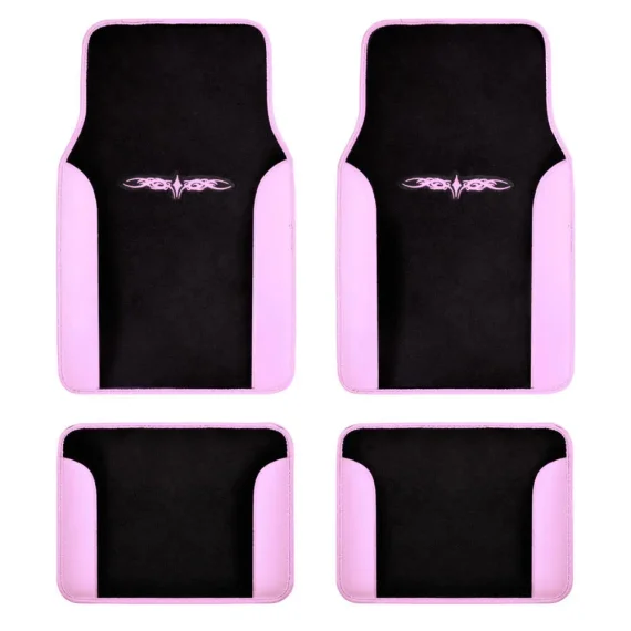 Car Floor Mats 2 Tone Pink Black Tattoo Design 4 Piece 1 | PricZone