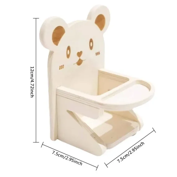 Handmade Wooden Hamster Dining Chair Habitat Decor 6 | PricZone